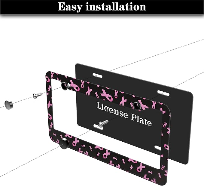 License Plate Frames for Men Black Powder Car License Plate Frame for Women - Image 7