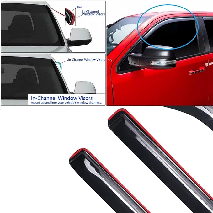 92083 Side Window Wind Deflector, Window Visor fit - Image 3