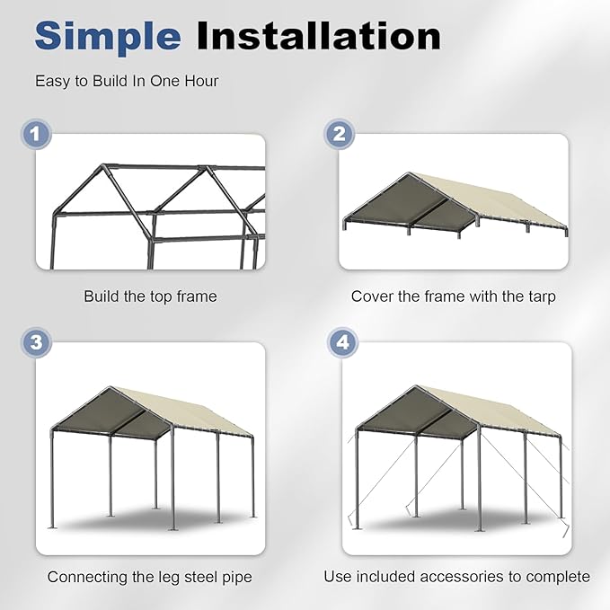10x20ft Portable Car Tent Garage - Image 4