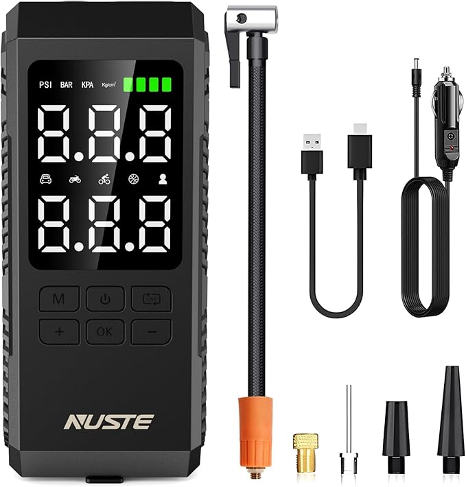 Tire Inflator Portable Air Compressor, Air Pump by NUSTE
