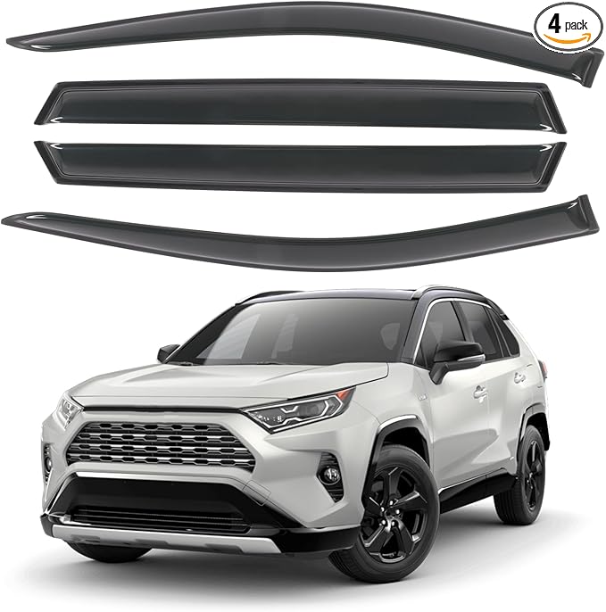 Rain Guard Compatible with 2019-2024 Toyota RAV4, Outside Mount Extra Durable by CHYKORLA