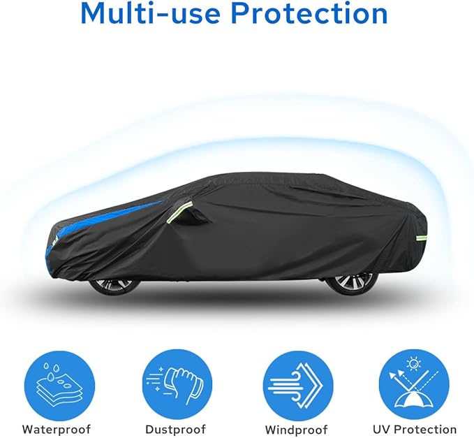 Avecrew Car Cover Custom Fit for Honda Civic Sedan, Waterproof All Weather Full - Image 2