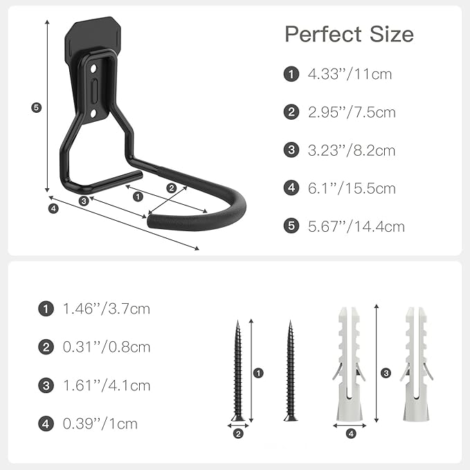Bike Wall Mount with Fixed Hook, Heavy Duty Bike Storage Rack, Bike Rack - Image 6