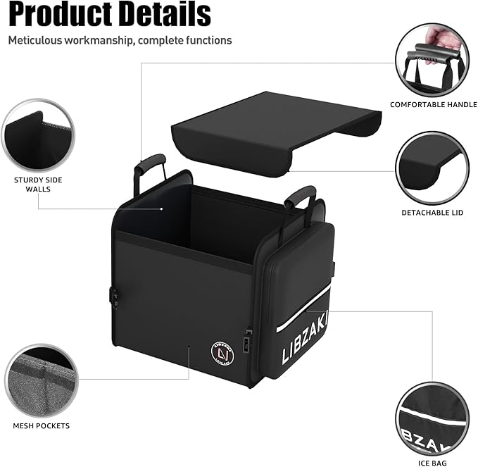 LIBZAKI Car Trunk Storage Organizer, Collapsible Trunk Storage Box - Image 4