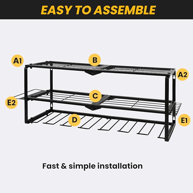 Wall Mount Power Tool Organizer, 3 Layer 7 Drill Hangers Storage Rack, Tool - Image 2