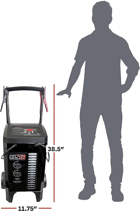 Schumacher Electric DSR Pro Series 6V / 12V Wheeled Battery Charger & Engine - Image 7