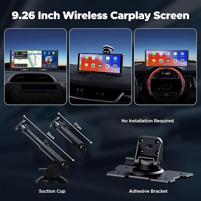 LAMTTO 9.26" Wireless Carplay and Android Auto - Image 9