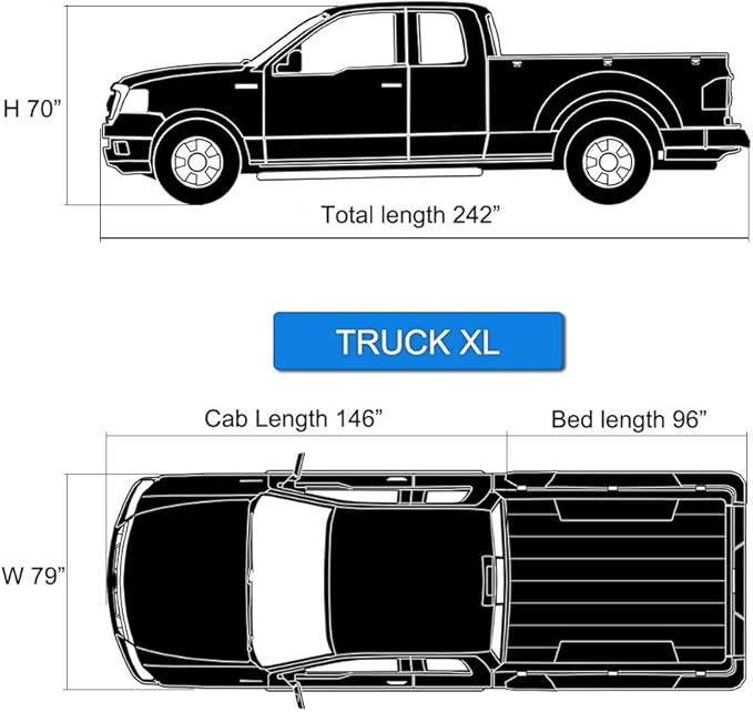 KouKou Truck Cover Waterproof All Weather, 6 Layers Full Pickup Cover Universal - Image 7