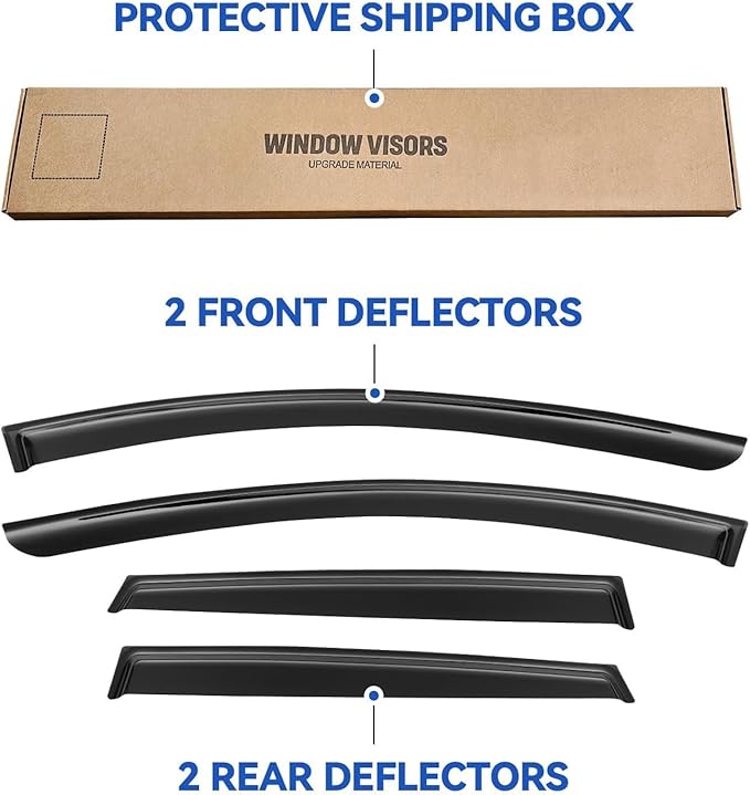 Window Visors Rain Guards for 2015-2024 Nissan Murano, Out-Channel Window Vent - Image 6