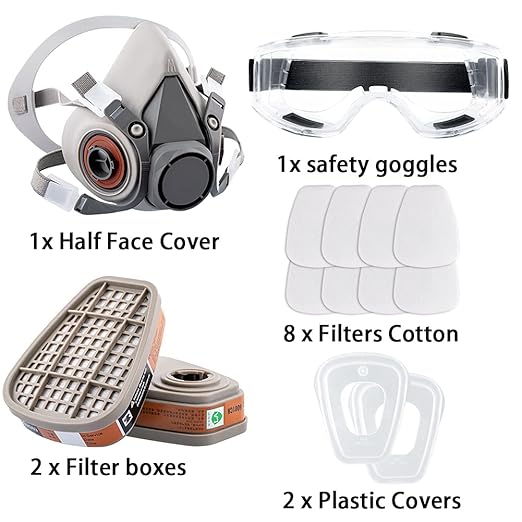 Respirator Reusable Half Face Cover Gas Mask - Image 7
