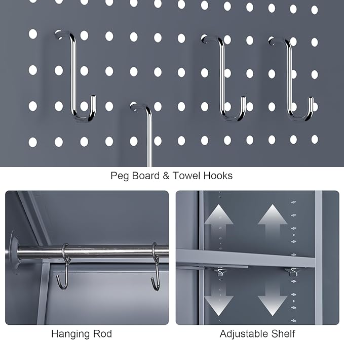 GREATMEET 72.8" H Metal Garage Storage Cabinets - Image 6