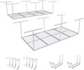 FLEXIMOUNTS 2-Piece Overhead Garage Storage Rack Set w/Hooks Adjustable Ceiling by FLEXIMOUNTS