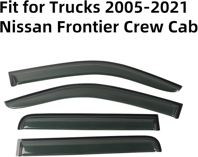 Window Visor Rain Guards Fit for Nissan Frontier Crew Cab 2005-2021 Trucks - Image 3