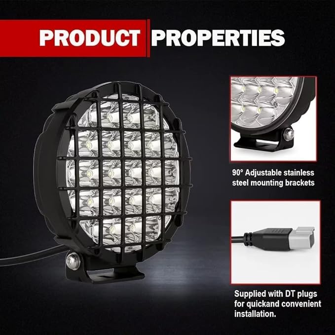 BIGLION.X 6-Inch Round LED Offroad Light 2pcs 210W 32000LM Super Bright Spot - Image 3