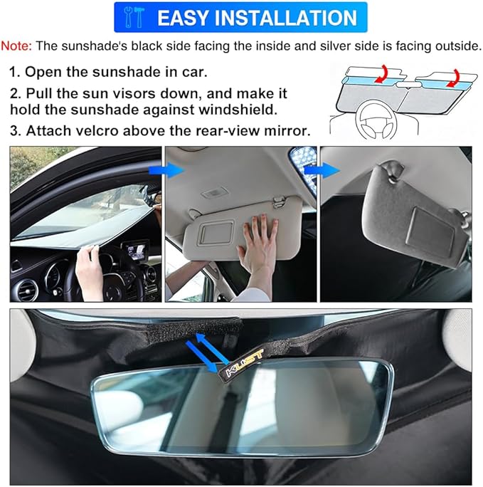 KUST Windshield Sun Shade for 2017-2024 2025 Cadillac XT5 Accessories Window - Image 6