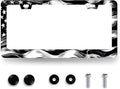 Black White American Flag License Plate Frame Patriotic USA Flag License Plate by MUAWUOIK
