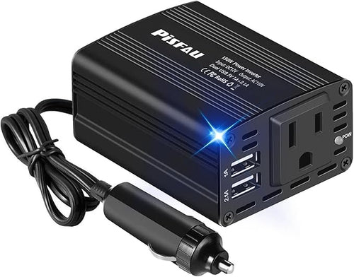 150W Power Inverter 12V DC to 110V AC Car Plug Adapter Outlet Converter by PiSFAU