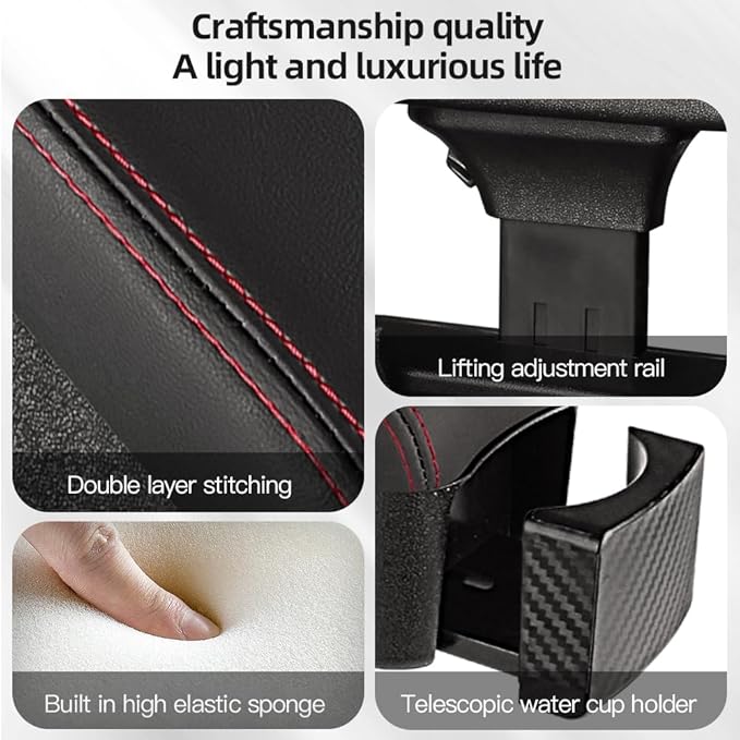 JEYODA Car Armrest Box with Cup Holder Car Central Liftable Armres Storage - Image 3