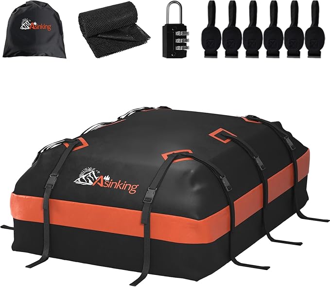 Asinking Car Roof Bag Rooftop top Cargo Carrier Bag 21 Cubic feet Waterproof by Asinking