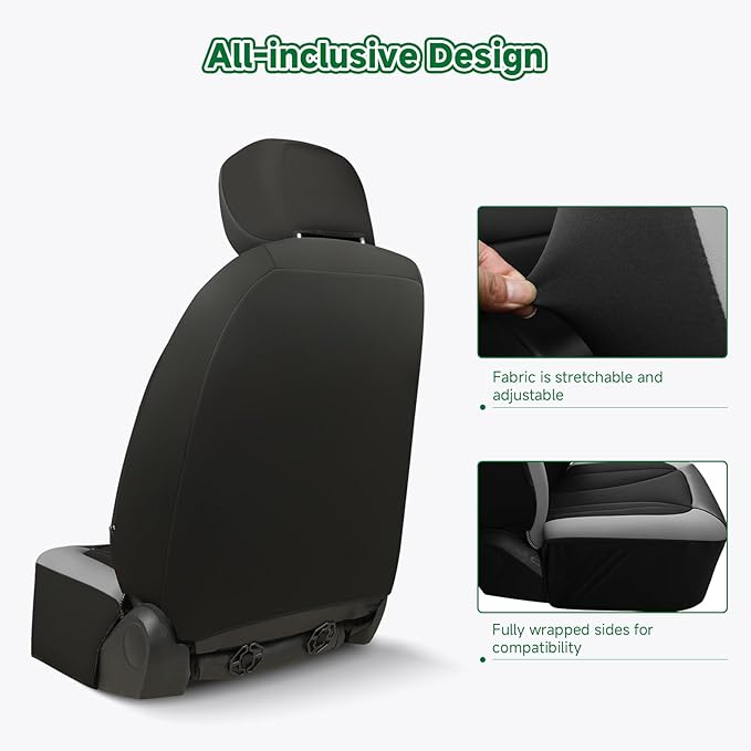 GIANT PANDA Fit Chevy Silverado 1500 2500 3500 Front Car Seat Cover, 3D Air - Image 5