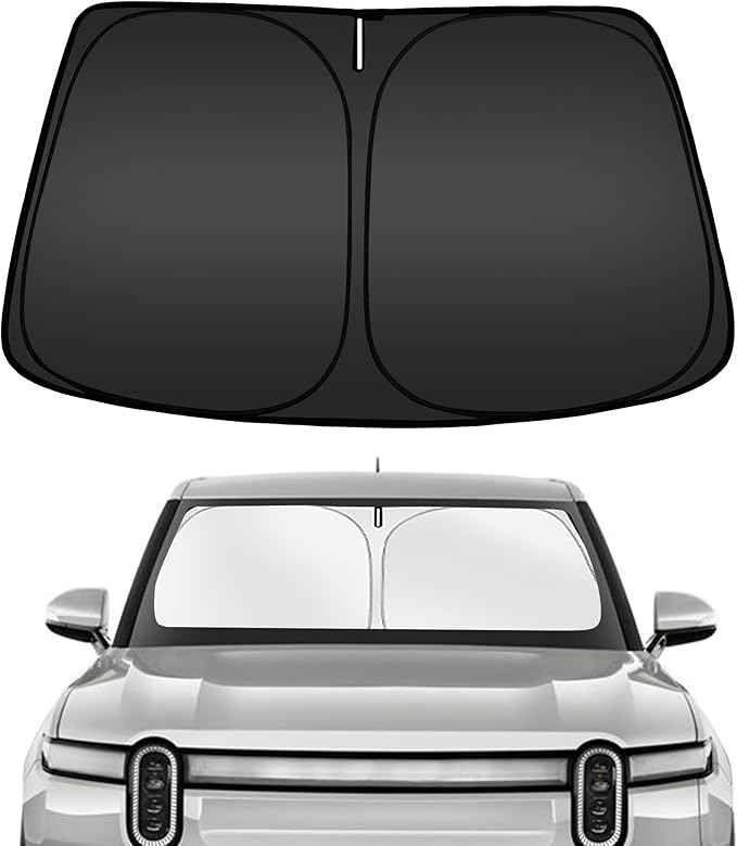 ARISMOTOR Windshield Sun Shade for Rivian R1T 2022-2025, Custom Fit Foldable by ARISMOTOR