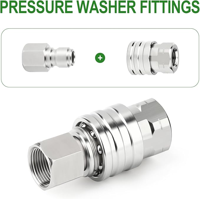 TAISHER 12PCS 304 Stainless Steel Pressure Washer Adapter Kit, Quick Connect - Image 5