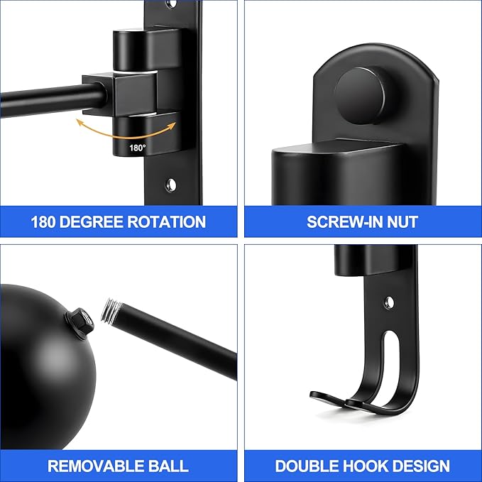 aiGear Motorcycle Helmet Holder, 180°Rotatable Motorcycle Helmet Rack - Image 4