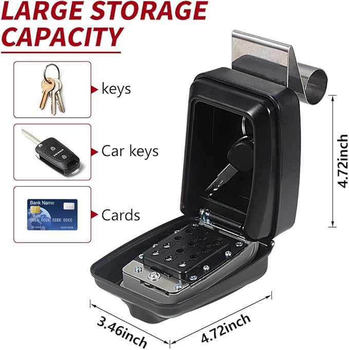 Car Window Punch Button Lock Box, Sturdy Waterproof Large Capacity Lock Box - Image 2