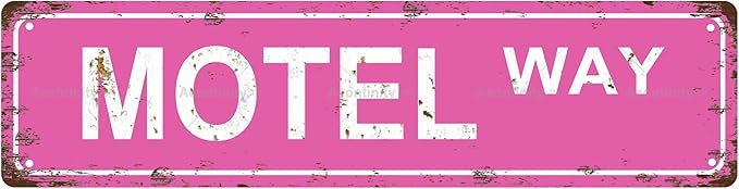 MOTEL WAY Vintage Metal Tin Street Sign Bar Cafe Garage Cave Home Room Wall by Unknown