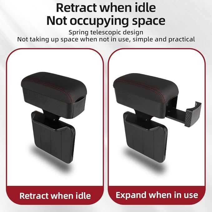 JEYODA Car Armrest Box with Cup Holder Car Central Liftable Armres Storage - Image 7