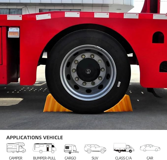 Wheel Chocks for Car, and Vehicles G.V.W. up to 8T, Anti Slip Bottom Tire Chock - Image 5
