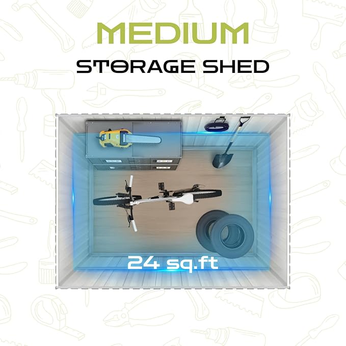 6' x 4' Outdoor Storage Shed, Sturdy Metal Building w/Lockable Doors - Image 4