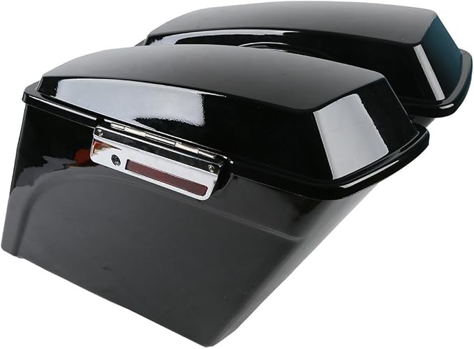 XFMT 5" Vivid Black Stretched Extended Hard Saddlebags Compatible - Image 4