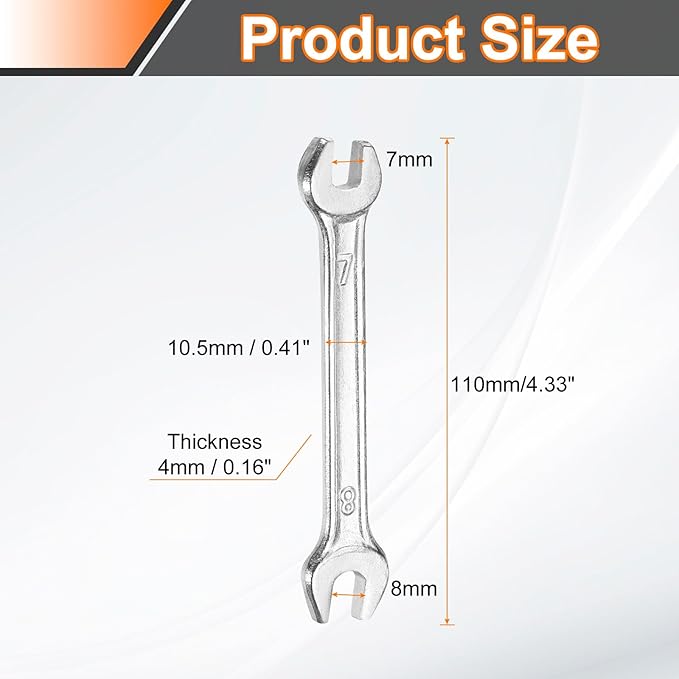 HARFINGTON Double Open End Wrench 7mm x 8mm Metric 15 Degree Offset Angle Small - Image 2