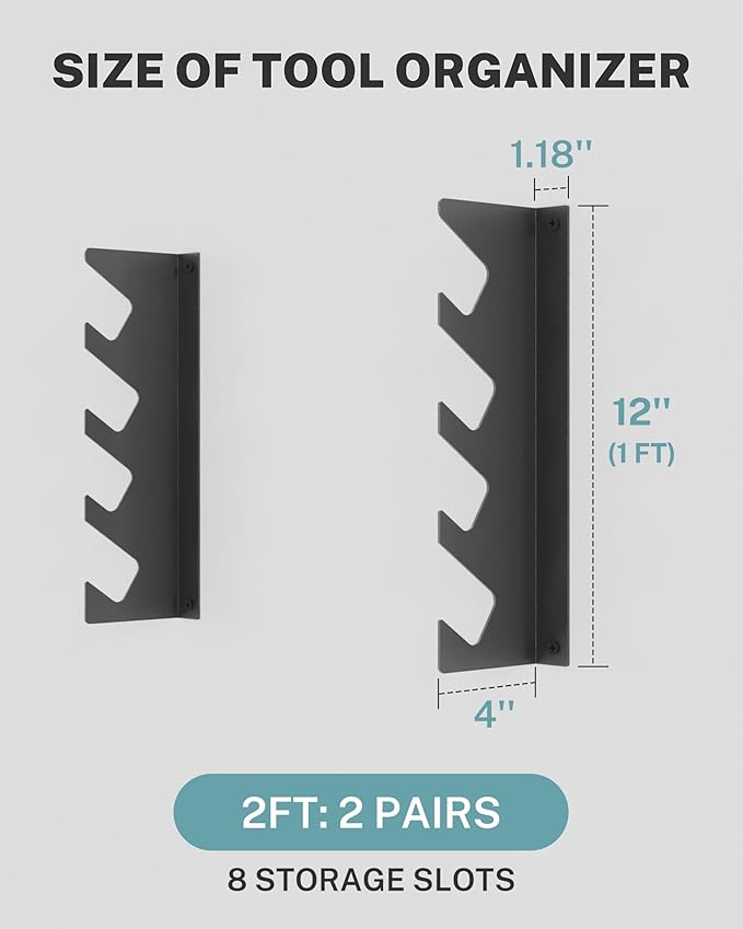 Garage Tool Organizer Wall Mount, Shed Yard Organization Racks - Image 5