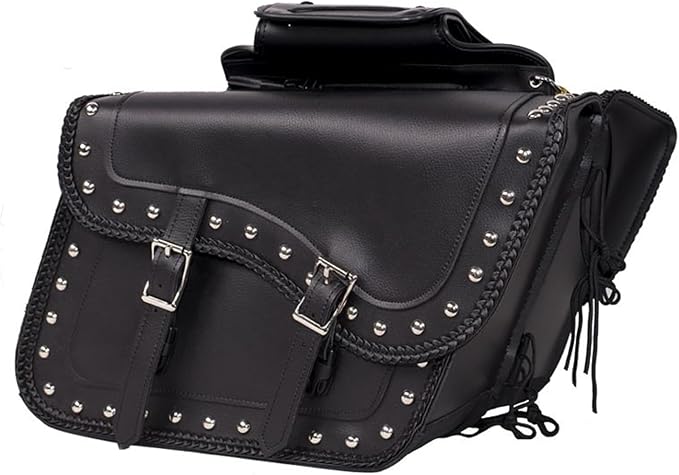 GARGOYLE BELLS Motorcycle Saddle Bags Synthetic Leather Motorcycle Luggage Bag by GARGOYLEBELLS