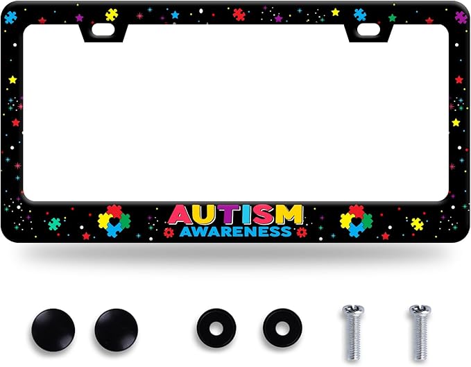 Autism Awareness License Plate Frame License Plate Stainless Steel Parts by GORSNKYE