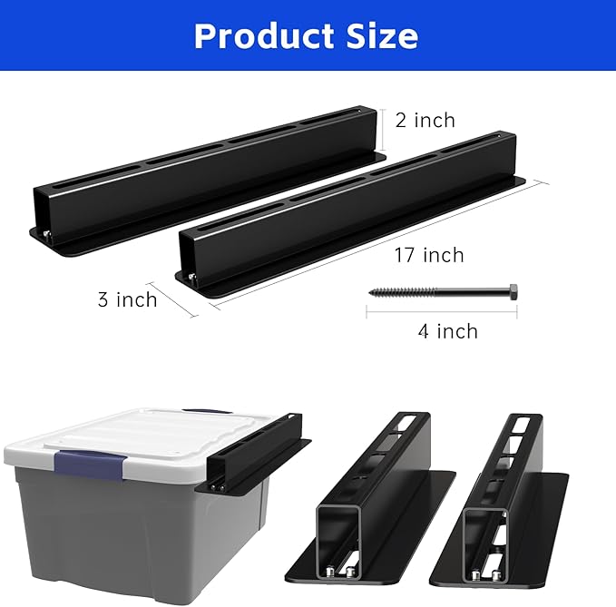 3 Pack Overhead Storage Bin Rack, Ceiling Racks - Image 3