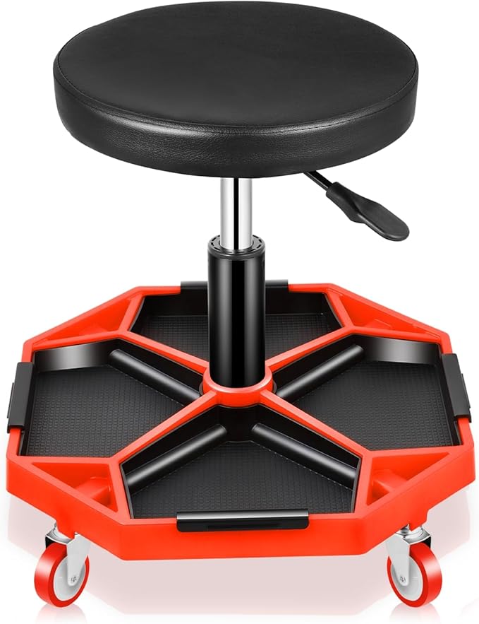 Auto Dynasty Mechanic Stool, Adjustable Rolling Pneumatic Creeper Garage Shop by AutoDynasty