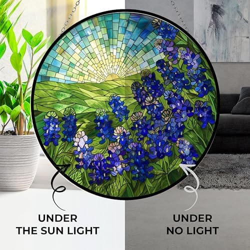Bluebonnets Suncatcher Stained Glass Window Hangings for Women Mom Red Birds Sun Catchers Colorful Ornament Bird Lovers Gift Gifts for Women Mom Wife - Image 4