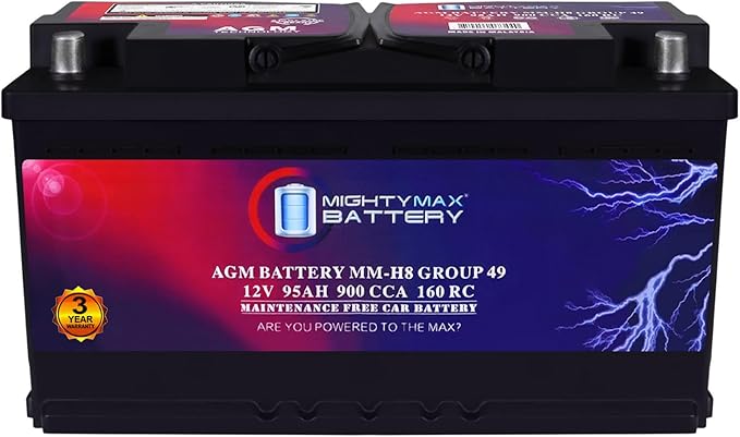 Mighty Max Battery MM-H8 Start and Stop Car BCI Group 49 12V 95Ah, 900 CCA by Mighty+Max+Battery