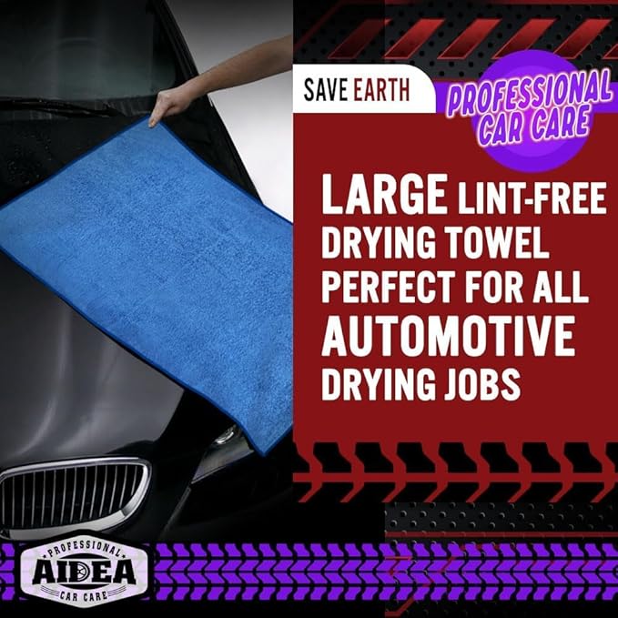 AIDEA Microfiber Towels for Cars-4PK, Large Professional Car Drying Towel - Image 6