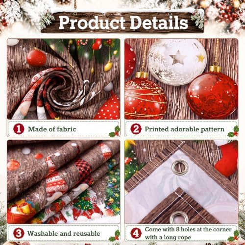 Teenyyou Christmas Garage Door Cover 7 x 8 Ft Gnomes Holiday - Image 3