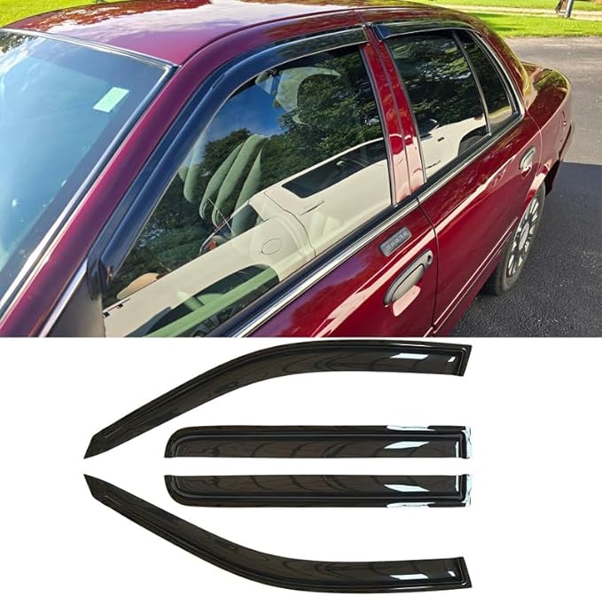 94228 Sunproof Waterproof Side Window Wind Deflector, Rain Guards Visor fit - Image 2