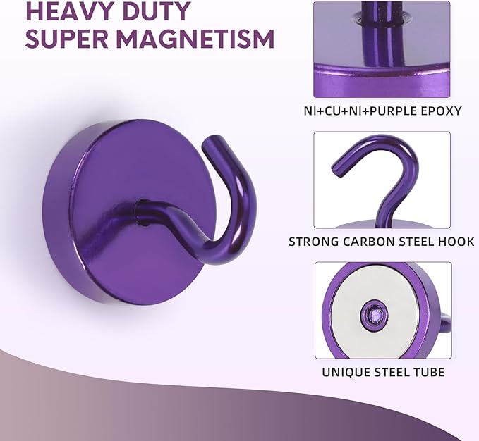 Neosmuk Magnetic Hooks, Cruise Ship Essentials, 80lb+ Heavy Duty Magnetic Hooks - Image 5