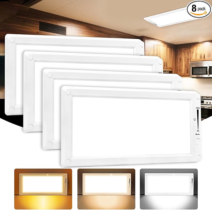 4 Pack RV Lights Interior, 3 Color RV LED Super Bright Fixture, 12V RV Ceiling by SFNN