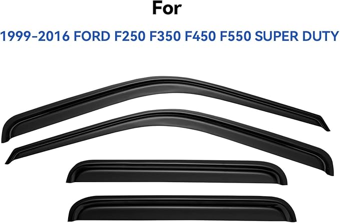 Window Visors Rain Guards for 1999-2016 Ford F250 F350 F450 F550 Super Duty - Image 2