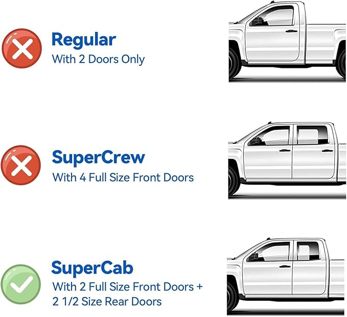 Window Visors Rain Guards for 2015-2024 Ford F150 SuperCab, Out-Channel Window - Image 2
