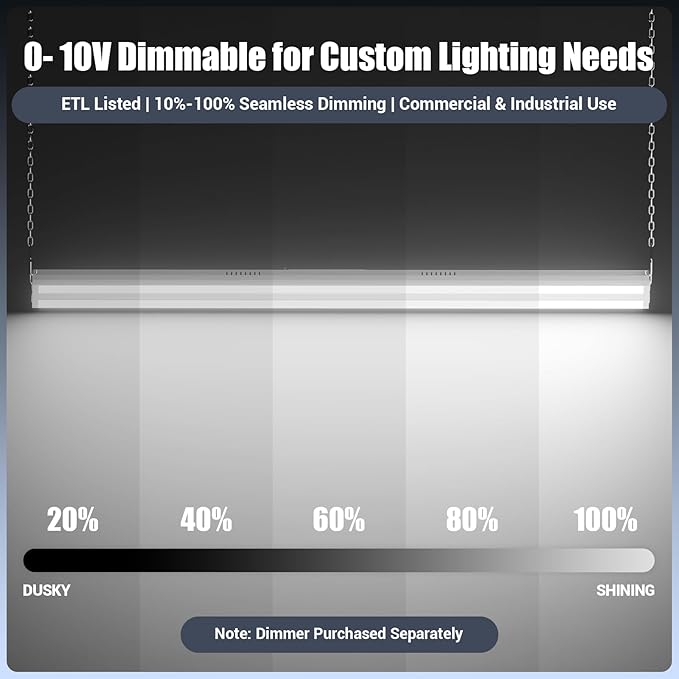 LED Linear Shop Lights 300W, 45000LM Led High Bay Lights 5000K Daylight 120-277V - Image 3
