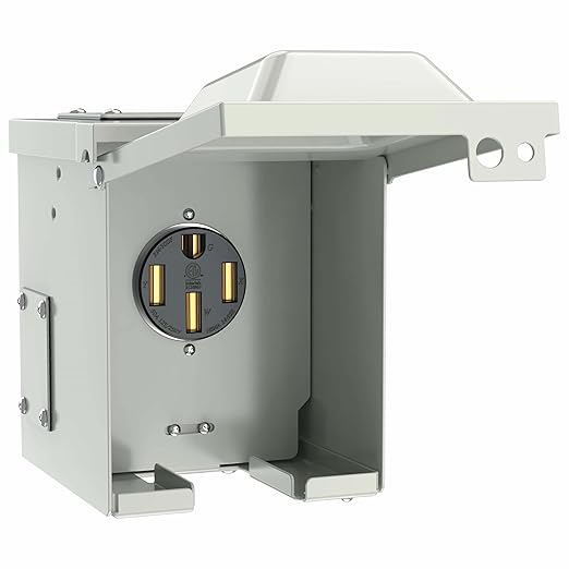 50 Amp RV Power Outlet Box, NEMA 14-50R 125/250 Volt RV Outdoor Electrical by KIKIRV